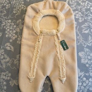Vintage LL Bean Bunting, Snow Suit, Outerwear; Faux Sherpa; Cream; Newborn; NWT
